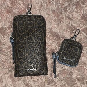 Calvin Klein Monogram Black and Brown Phone Case Set
